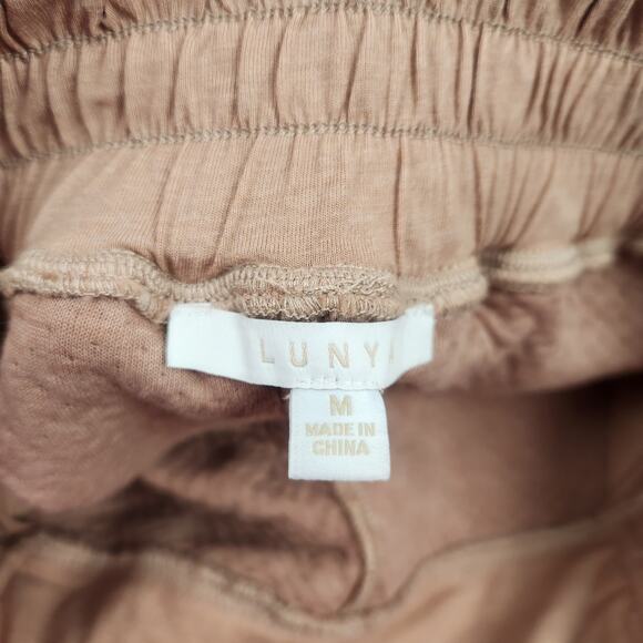 Lunya NEW Restore Double Faced Jogger Sweats in Otium Tan Heather - Picture 5 of 8